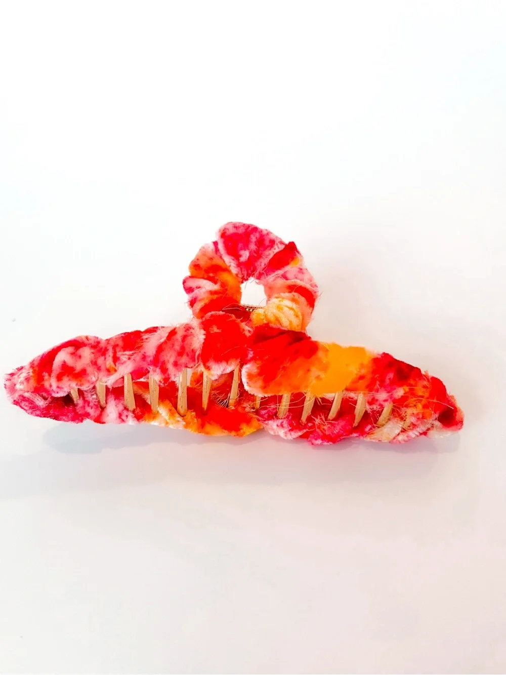 Velvet Wrapped Hair Claw Clip Tropical Citrus NWOT